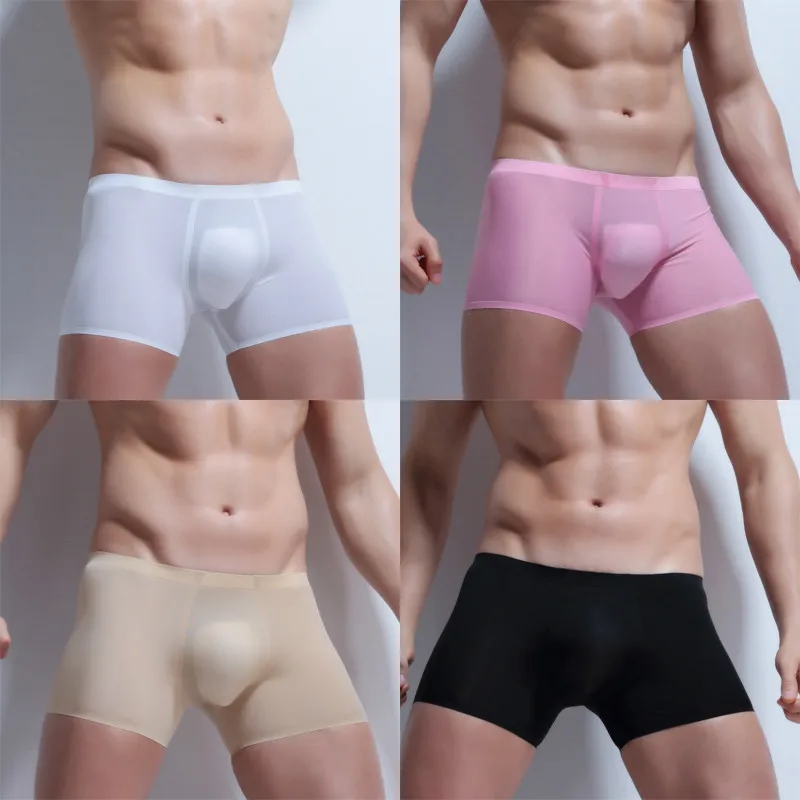 Новые классные трусы-боксеры из Ice Silk сексуальное мужское нижнее белье с низкой талией Cuecas боксеры мужские s трусы мужские боксеры шорты трусы