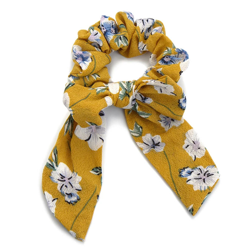 Модный бант с рисунком искусственная лента украшение для волос эластичный