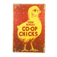 farm bureau co op chicks chicken sign vintage home kitchen decoration