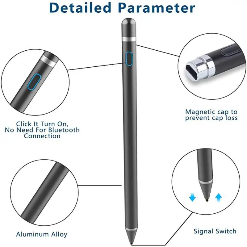 

Многофункциональный стилус для рукописного ввода, USB-зарядка для телефонов Android, телефонов Apple, все бренды плоских емкостных устройств