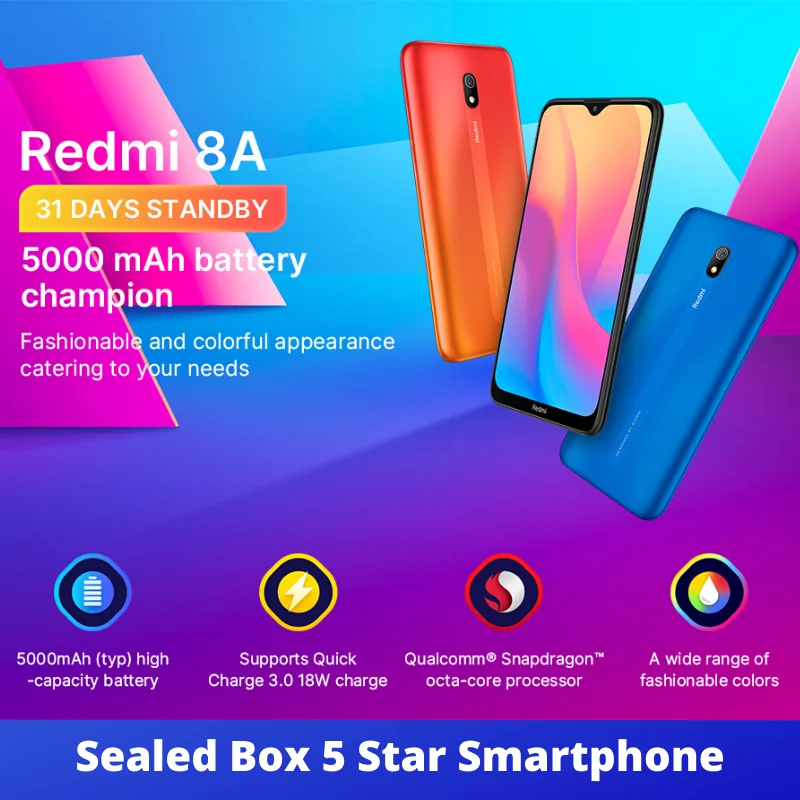 XIAOMI Redmi 8 A 8A Глобальная версия 2 Гб оперативной памяти 32 встроенной Смартфон Snapdragon