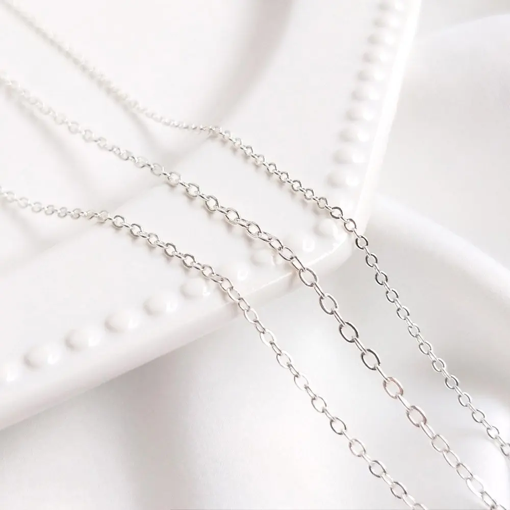 1 метр 925 Посеребренная цепочка с крестом ожерелье цепи браслет для ювелирных