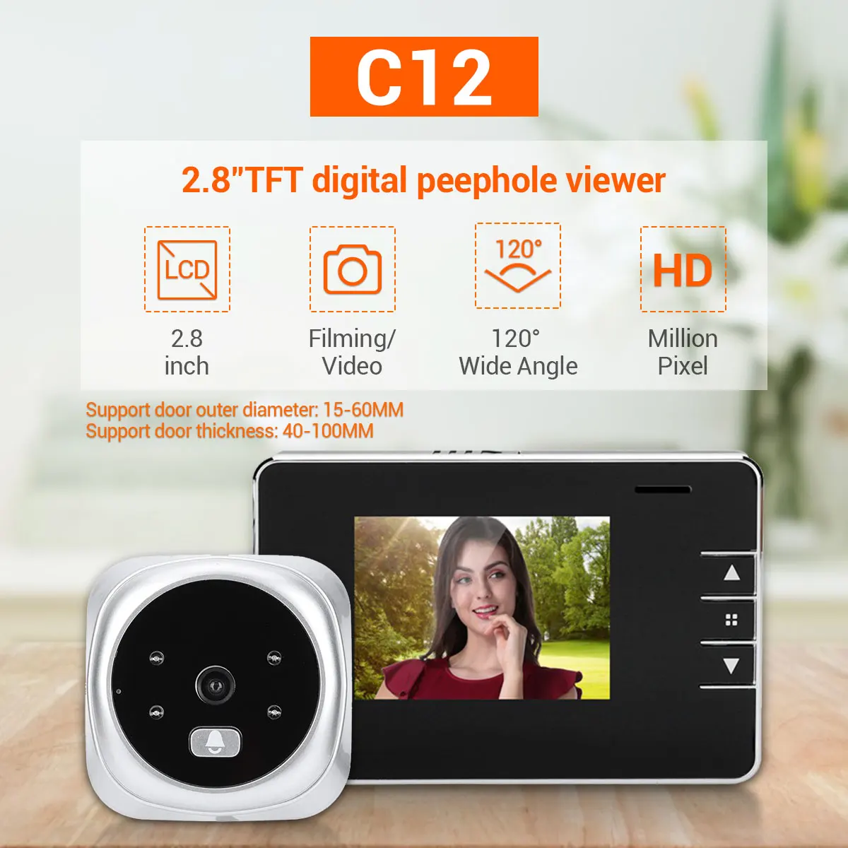 

2.8 inch Video peephole Digital Door Camera Doorbell 120 Degree Angle Peephole Viewer video Eye Door Doorbell Outdoor Door Bell