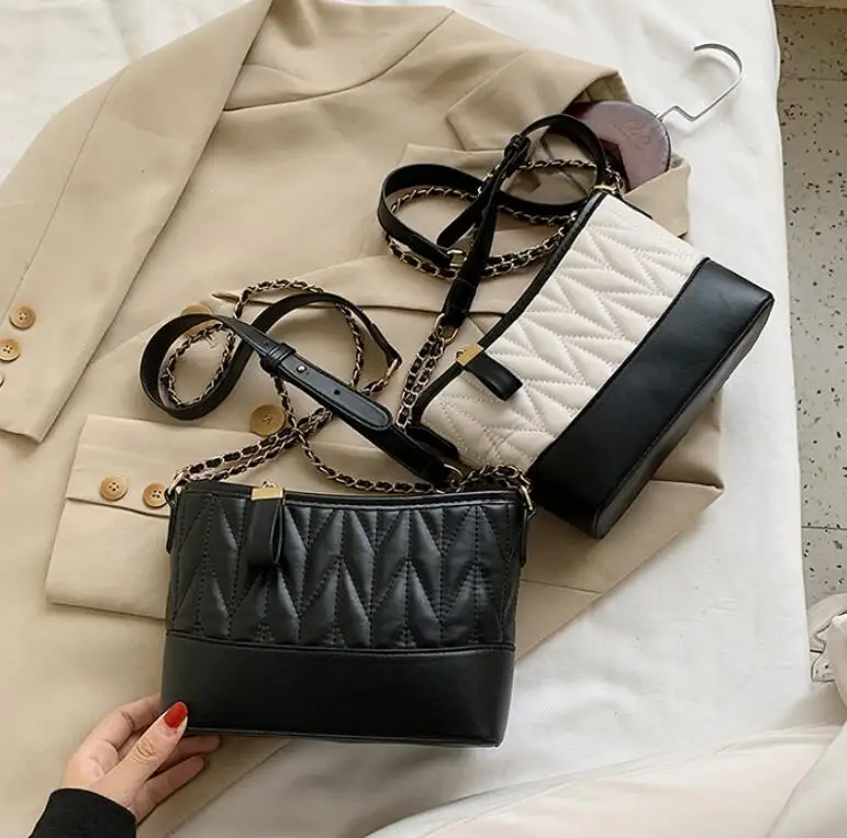 

Pleated Square Crossbody bag 2020 Fashion New High quality PU Leather Women's Designer Handbag Travel Shoulder Messenger Bag