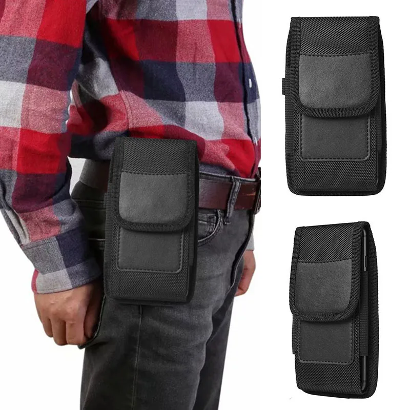 

Phone Pouch Hanging Waist Storage Bag Functional Pack Black Classic Belt Clip Pouch Case For iPhone Wallet Pouch Bags Waist Bag