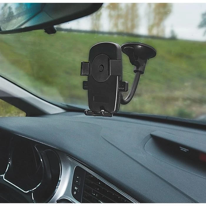 Держатель телефона на гибкой штанге раздвижной 5.5 8.5 см цвет черный 1230359|Полки| |