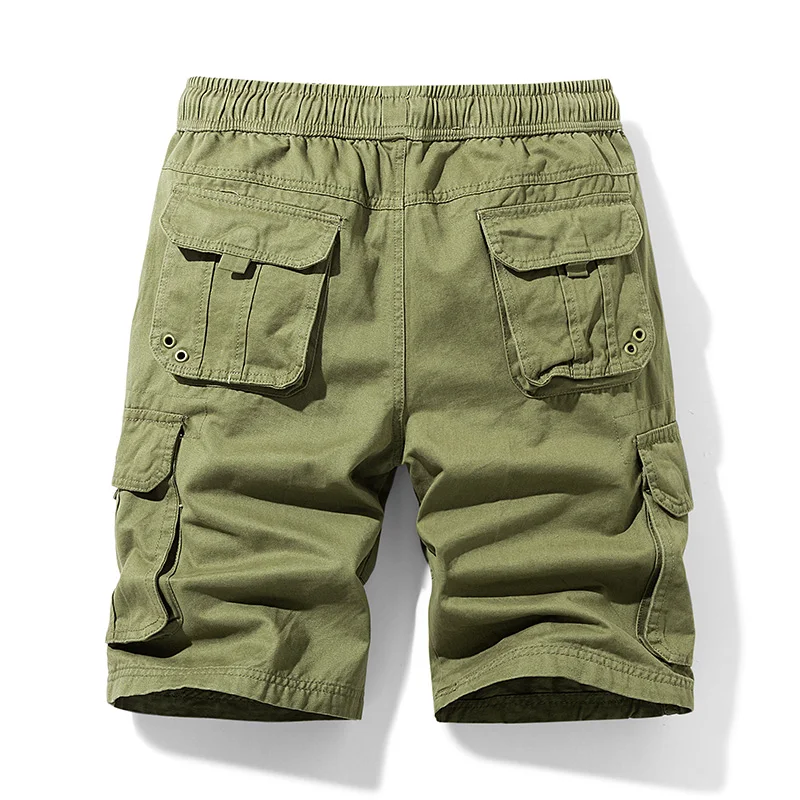 Шорты-карго мужские однотонные из хлопка модные повседневные бриджи дышащие