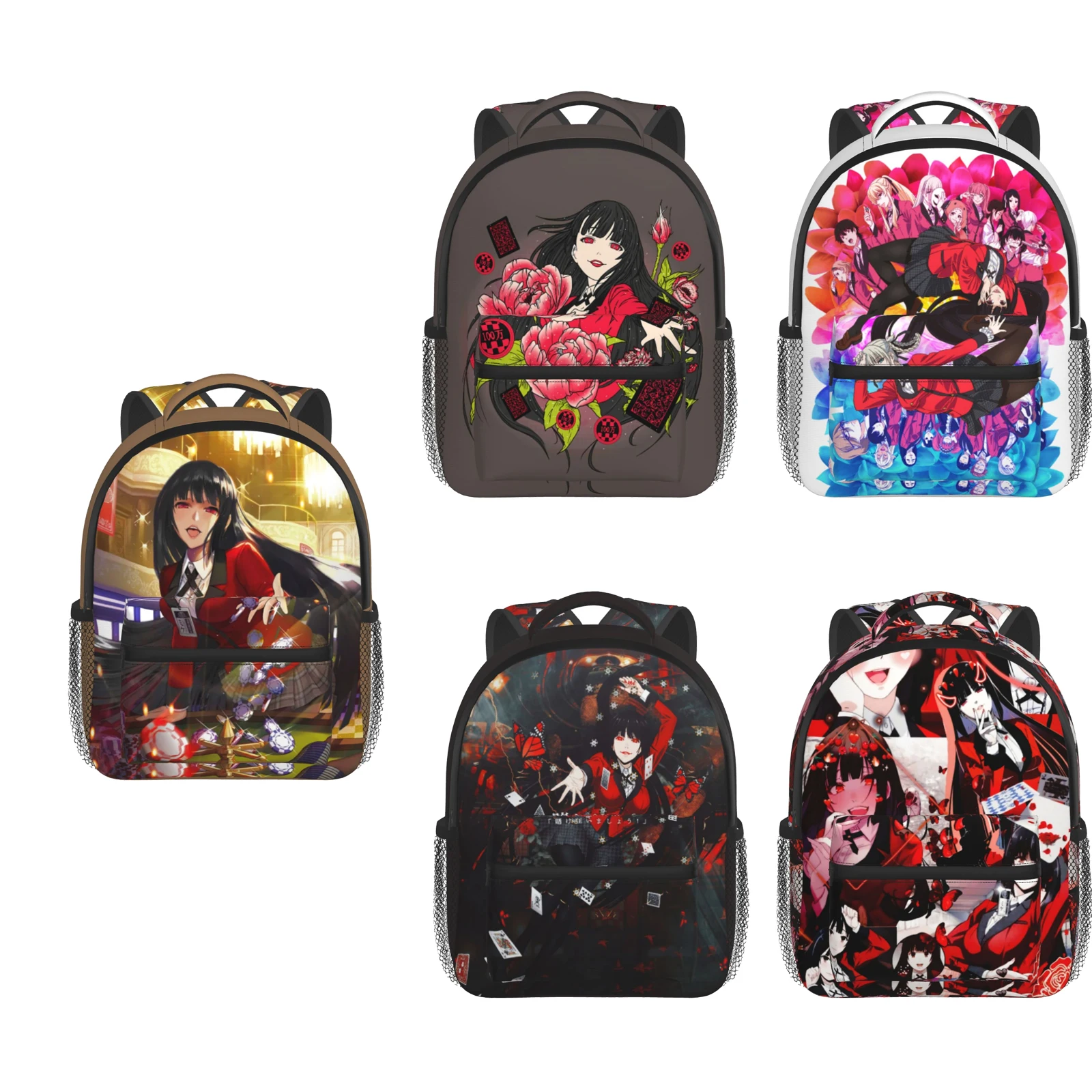 

Рюкзак для малышей аниме Kakegurui Yumeko 12 дюймов, рюкзак для дошкольного возраста, удобный, регулируемые ремни и сетчатый карман для бутылок