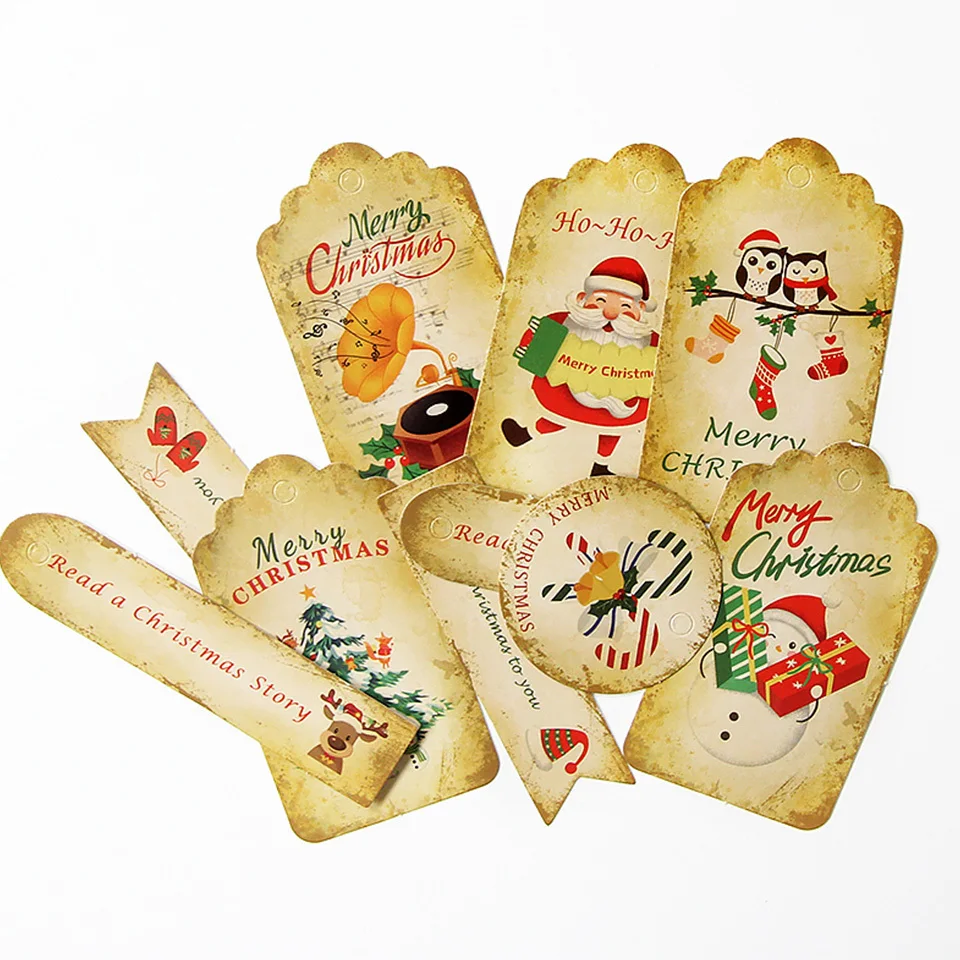 

50 шт., винтажные ярлыки из крафт-бумаги с веревкой