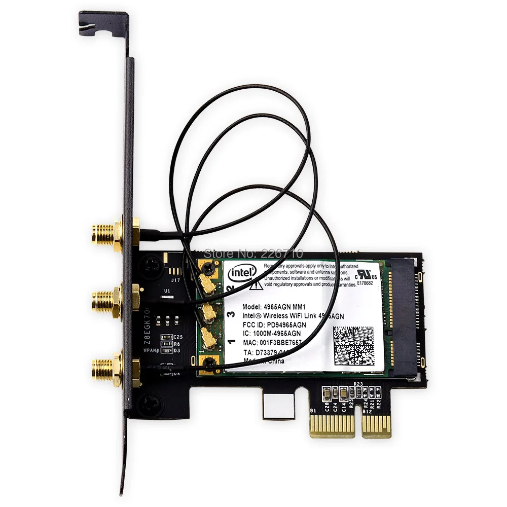 

Link 4965AGN 300M PCI-E 1X 16X PC Computer adapter 2.4/5GHz INTEL 4965 WIFI WLAN CARD WIRELESS Desktop & 6DBI Antenna (white)