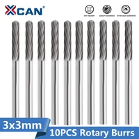 xcan 10pcs 3mm tungsten carbide rotary burrs set accessories for rotary tools milling cutter engraving bits