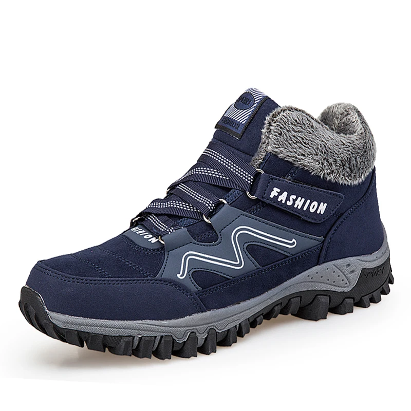 JUNJARM Новинка мужские ботинки зимние водонепроницаемые с плюшем Мужские Теплые