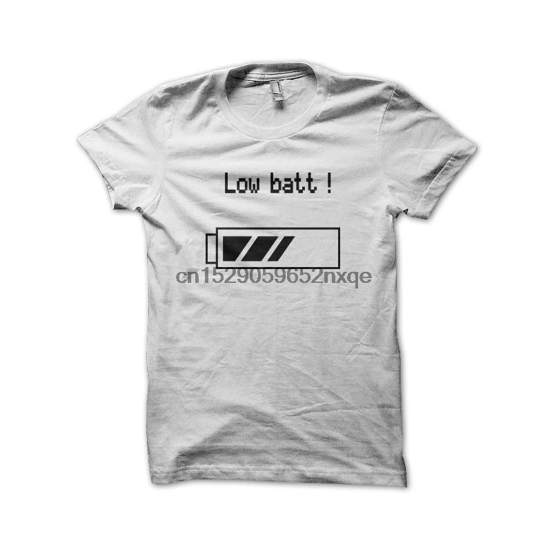 Мужская футболка с низким зарядом батареи белая женские мужские