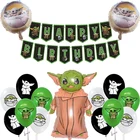 Новый Yodaed Шары Баннер фильм Warsed Фольга латексные шары, зеленого и черного цвета с днем рождения Baby Shower вечерние украшения со звездой для мальчиков и девочек;