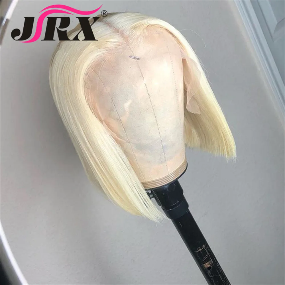 613 блонд короткий Боб человеческие волосы парики для женщин бразильский Реми