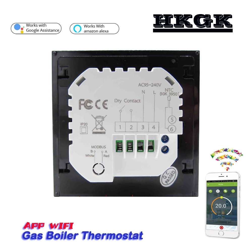APP Works with Alexa Google home Gas Boiler Thermostat Switch WIFI contact Valve radiator for Dry &ampPassive | Инструменты