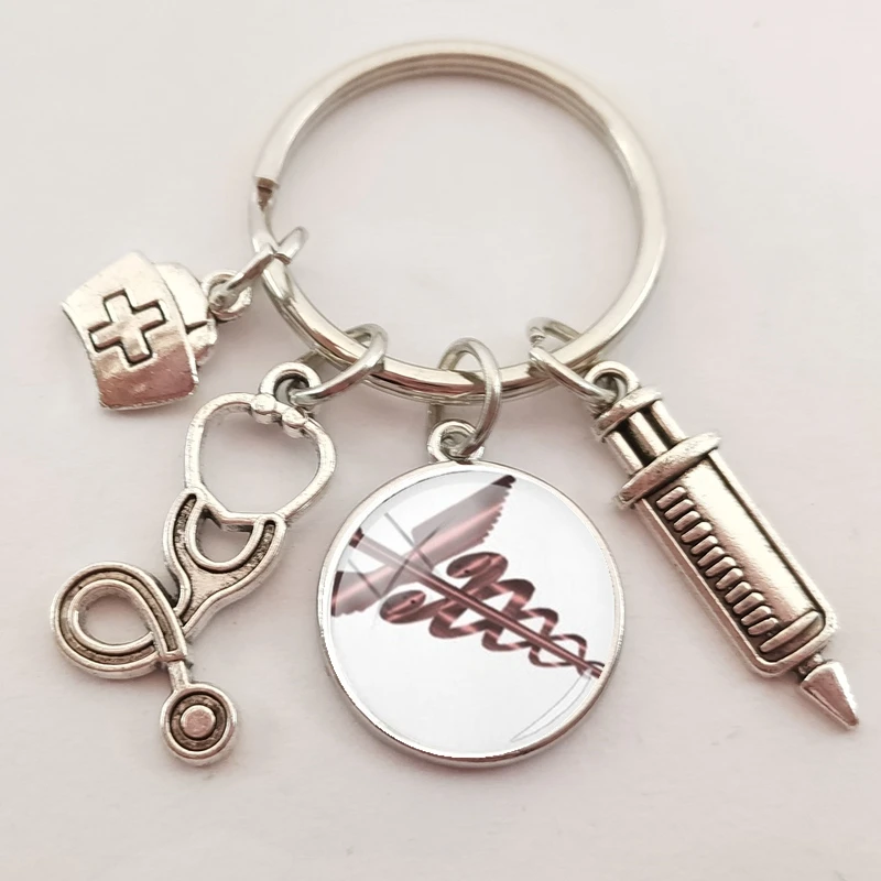 Новый медицинский работник со змеиным символом брелок для ключей ученика на