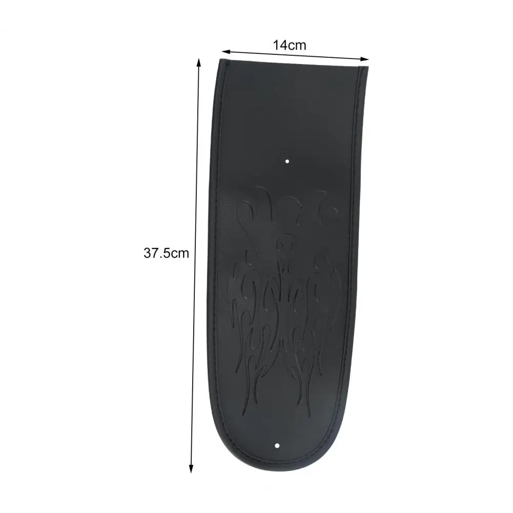 

Vintage Motorcycle Rear Fender Bib Wear-resistant Flame Embossing Faux Leather Long Fender Protector Easy Installation for Glide