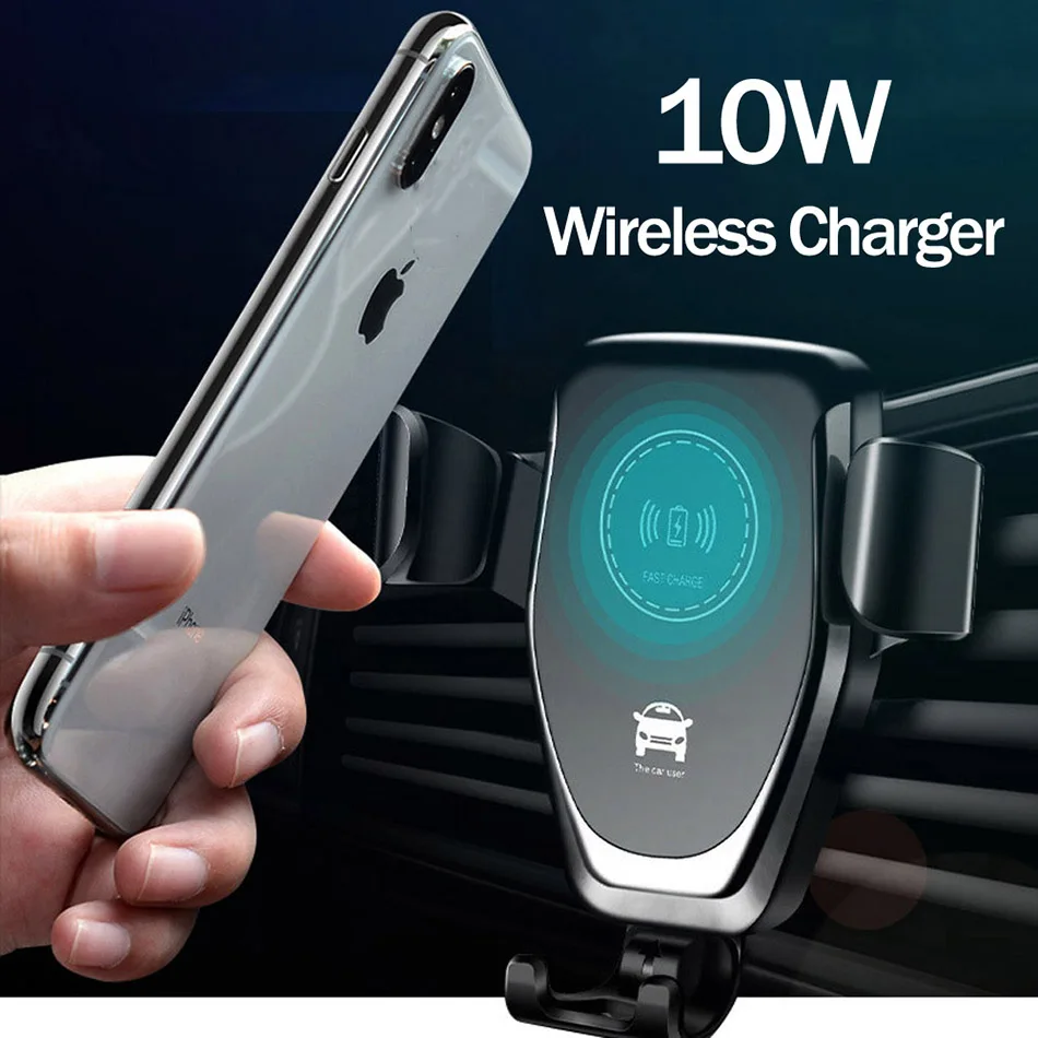 

Gravity Induction Car Qi Wireless Charger For iPhone 12 11 Pro Max 8 Fast Charging Air Vent Phone Holder For Samsung Note S10 S9