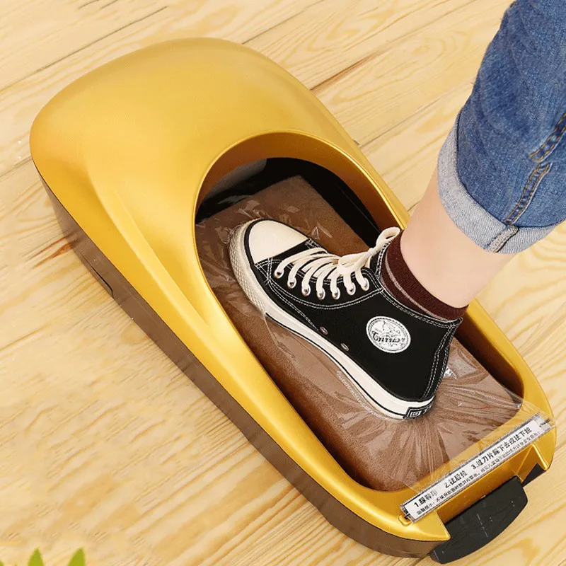M&aacute;quina de cubierta de zapatos completamente autom&aacute;tica, hogar, nueva m&aacute;quina de pel&iacute;cula desechable para zapatos, molde inteligente para interiores, m&aacute;quina de cubierta de pie para oficina-0