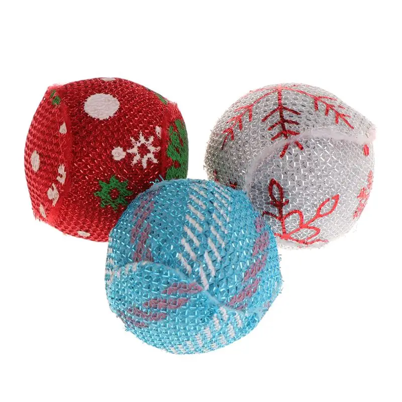 

L9NB, 5 шт., игрушки для кошек, Рождественский мяч, искусственная кожа, забавная поставка