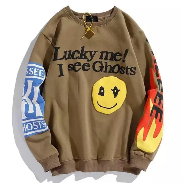 Толстовки Kanye Lucky Me I See Ghost Модный пуловер с 3D-принтом пены толстовка тяжелая