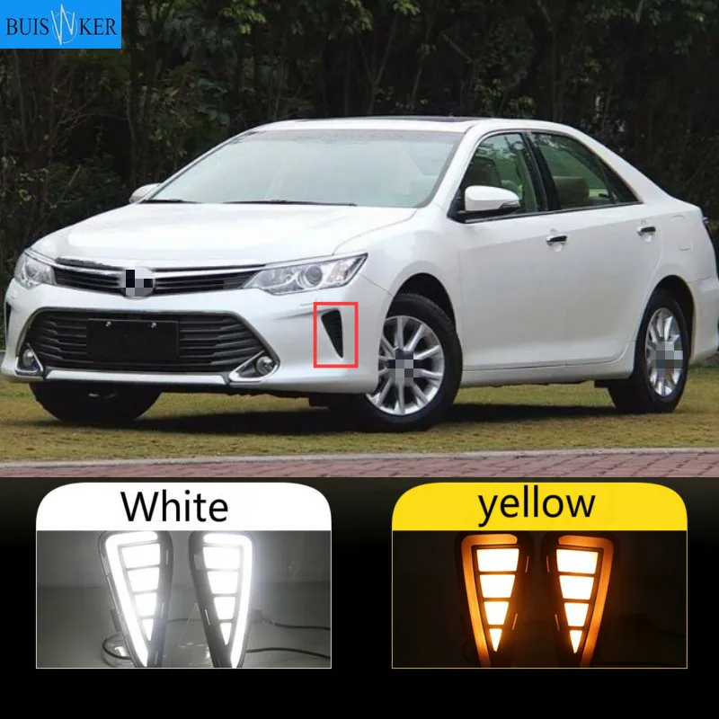 2 шт. Светодиодный дневной светильник для Toyota Camry 2015 2016 2017 накладка DRL