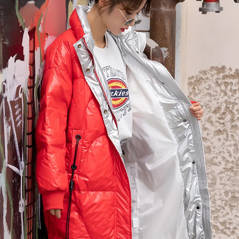 Черные женские куртки для девочек 2019 зимняя куртка плотное длинное пальто женщин