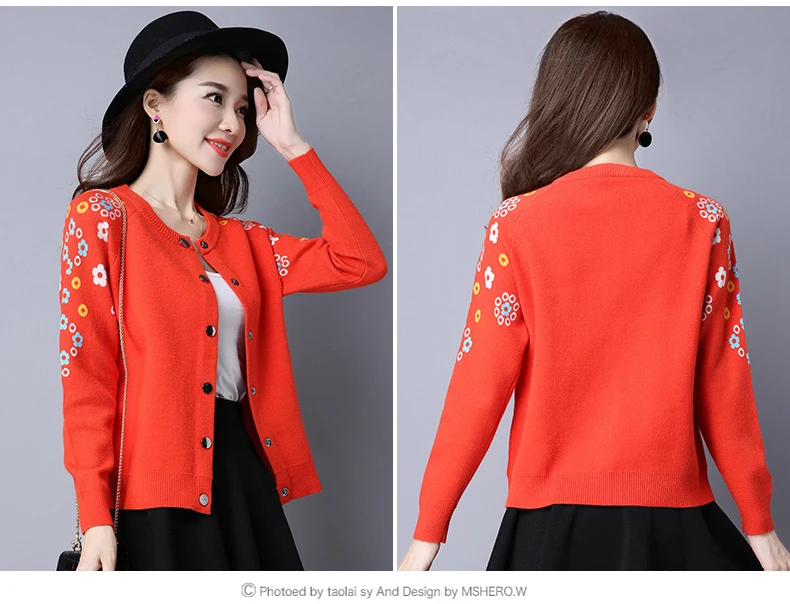OHCLOTHING 4395- Осенне-зимняя обувь женские кашемир вышитые толстый кардиган свободные куртки женские трикотажный топ 43