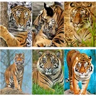 5D алмазная живопись сделай сам, животные, пейзаж, вышивка крестиком, тигр, алмазная вышивка, квадратная, круглая, дрель, домашний декор, ручное искусство, подарок