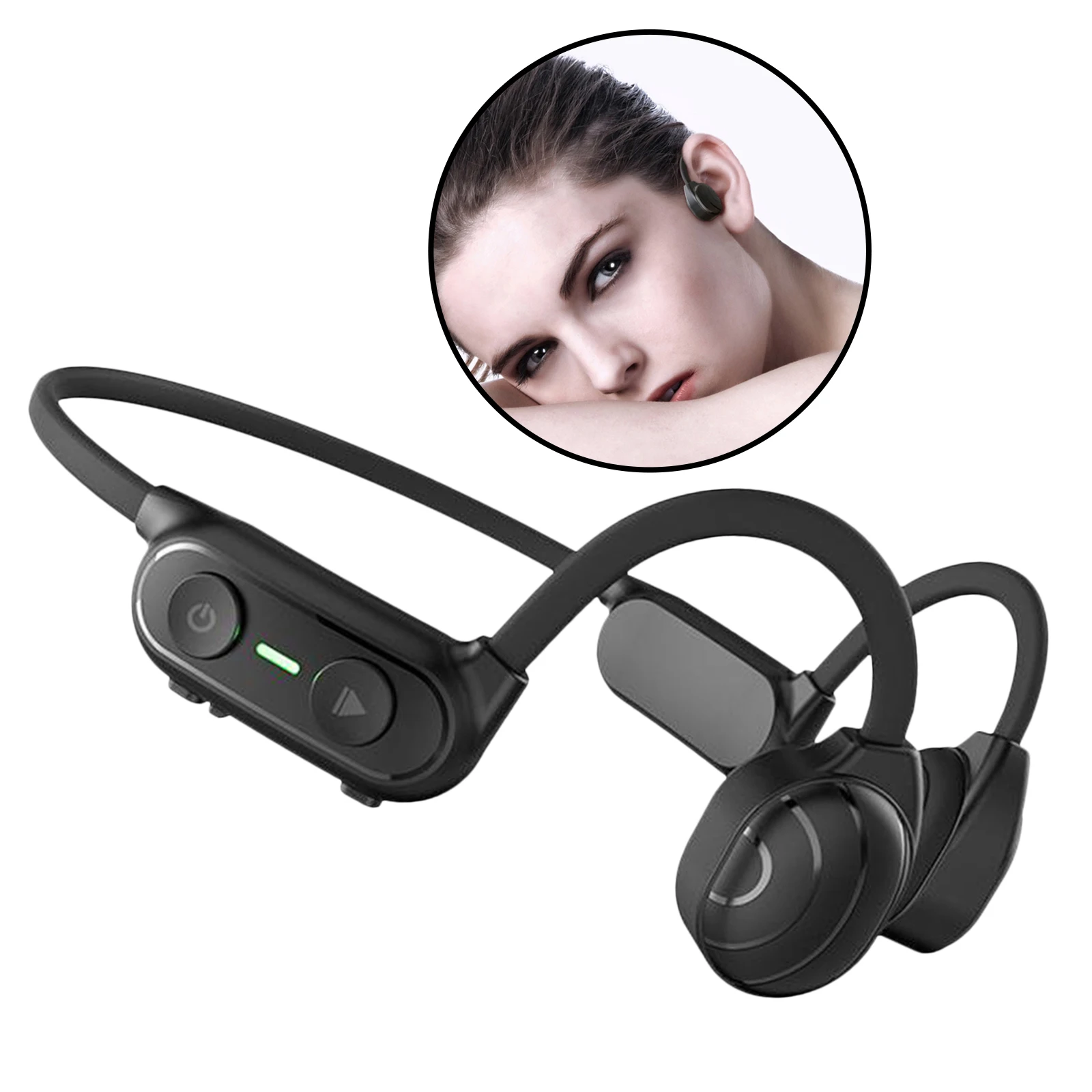 

Bluetooth 5.0 Bone Conduction Headphones, Waterproof Sweatproof Open Ear Wireless Earphones, for Running, Sports, Fitness