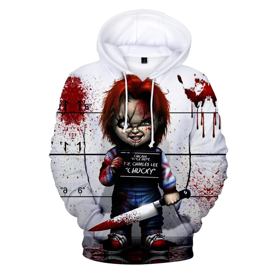 

The evil Good Guys Toy hoodies men women 3D printed Halloween Chucky hoodie cosplay sweatshirt Horror Movie kids jacket clothing