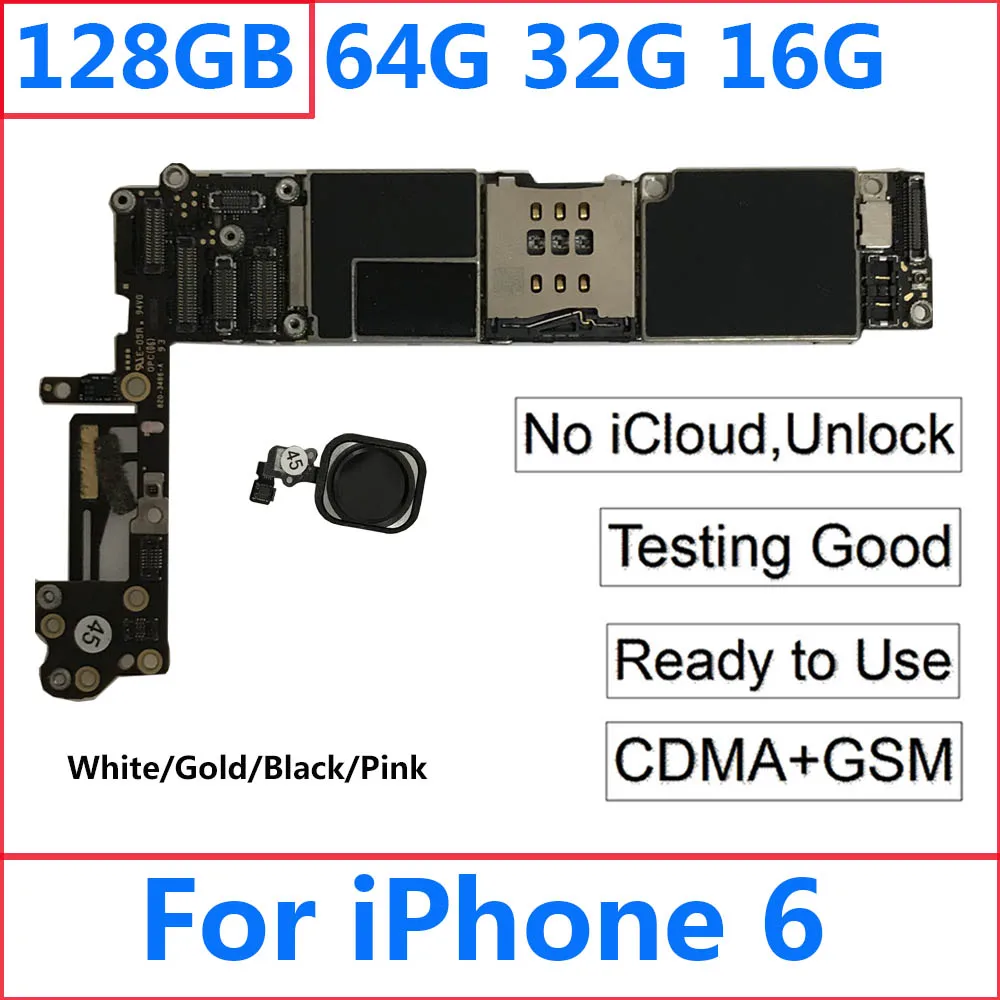 Оригинальный Для iPhone 6 4 7 ''материнская плата 16 ГБ 64 128 чистке iCloud