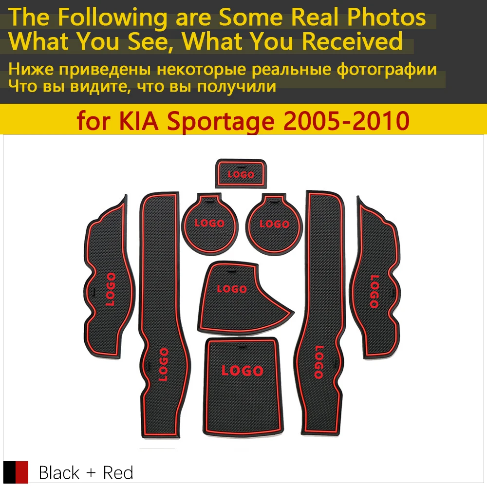 Противоскользящая резиновая подушка для чашки коврик с пазами двери KIA Sportage JE KM MK2