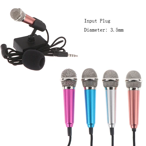 

1Set Portable 3.5mm Stereo Studio Mic KTV Karaoke Mini Microphone For Cell Phone Laptop PC Desktop Small Size Mic
