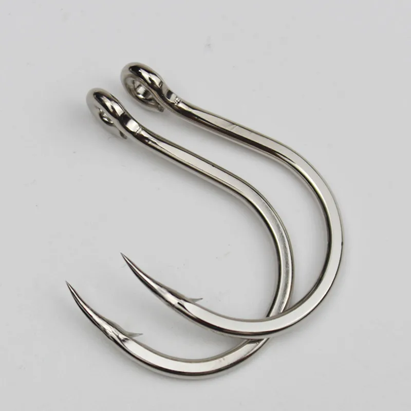 20 Pcs/Batch Hooks Super Large High Carbon Steel Barbed Hooks Tinned Seawater Fishing Tackle Iron Plate Pesca enlarge