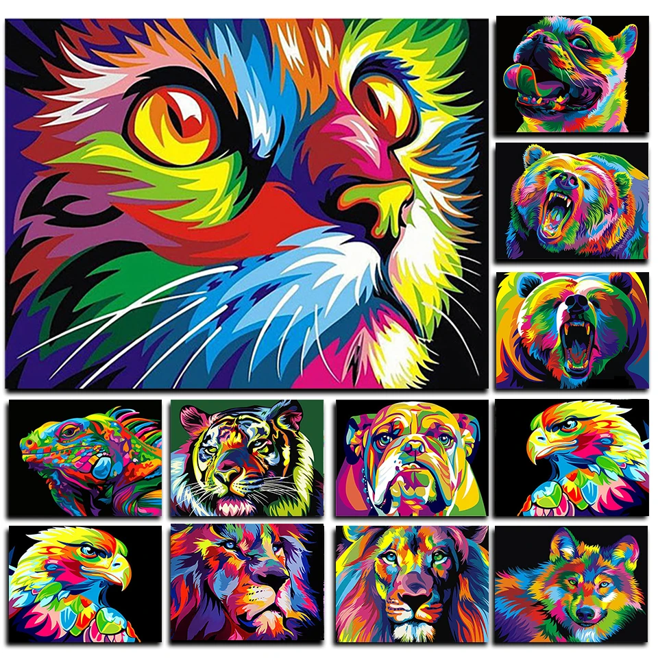 

Full 5D Square/round Animal Diamond Painting Set Wolf Diamond Embroidery Cross Stitch Handmade DIY Cat Bracelet