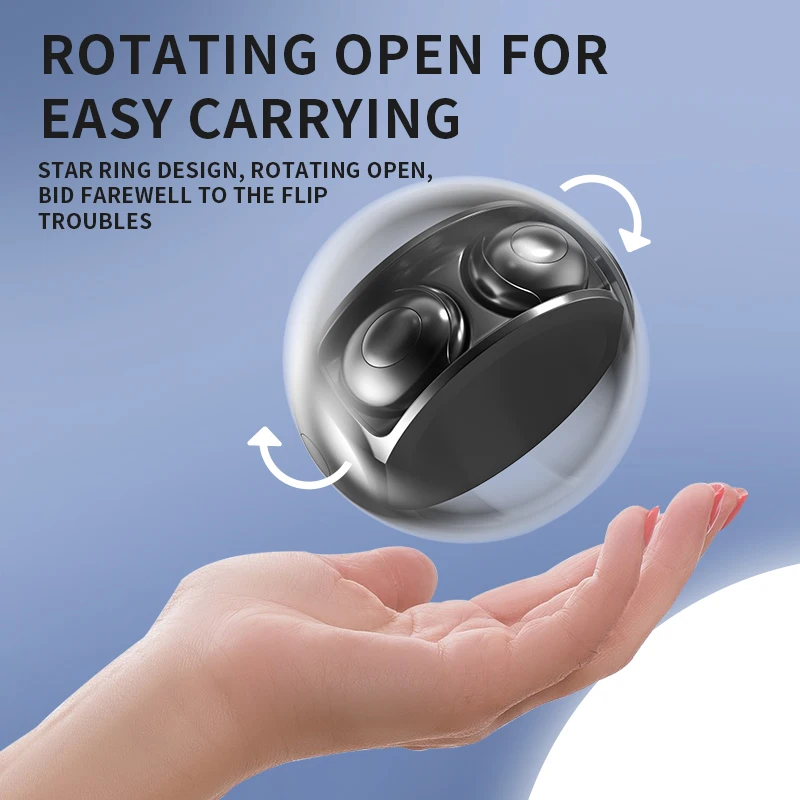 

2021 New Wireless Headphones Bluetooth 5.0 Earphones Rotatable Design Music Headset IPX6 Waterproof Sport Earbud Gaming with Mic