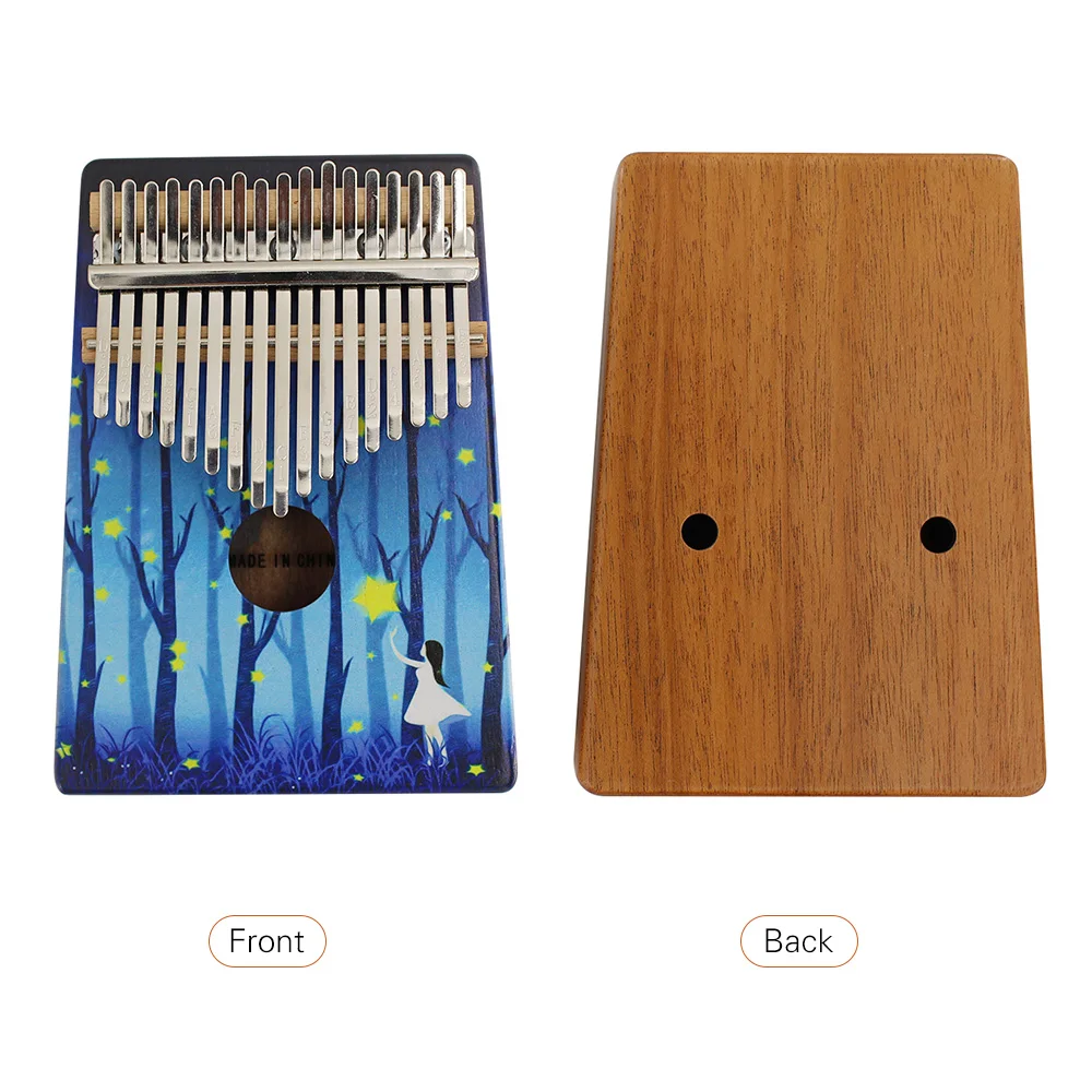 17 клавиш Kalimba портативное Деревянное пианино для большого пальца Mbira с цветным