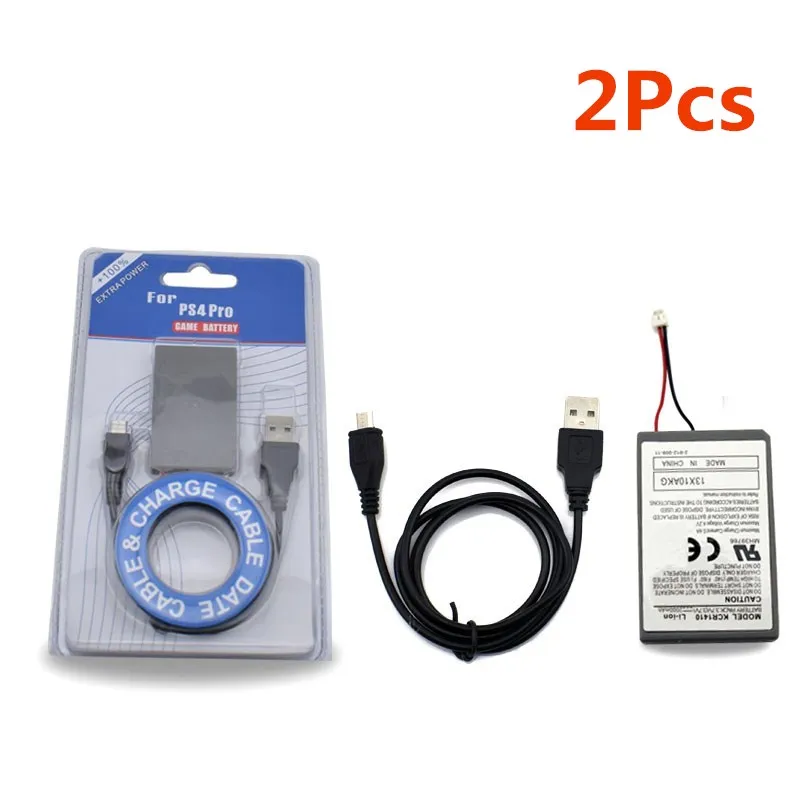 Аккумулятор 2 шт./лот PS4 PRO батарея 2000 мАч + зарядный USB кабель для беспроводного