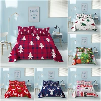 christmas pattern bed sheet santa claus sheets with pillow cover polyester bedspread on the bed king twin bed cover home decor