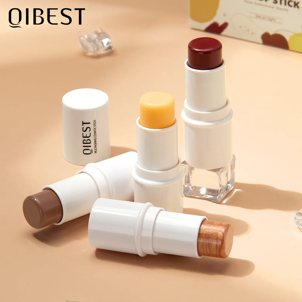 

Макияж QIBEST набор палочек Матовый крем румяна-стик для щек, глаз и губ контурная палочка и хайлайтер макияж для любой кожи