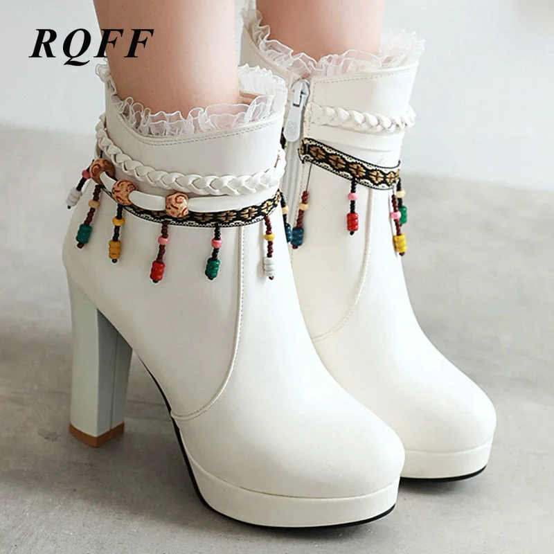 Ботильоны на платформе пикантная женская обувь из искусственной кожи с круглым