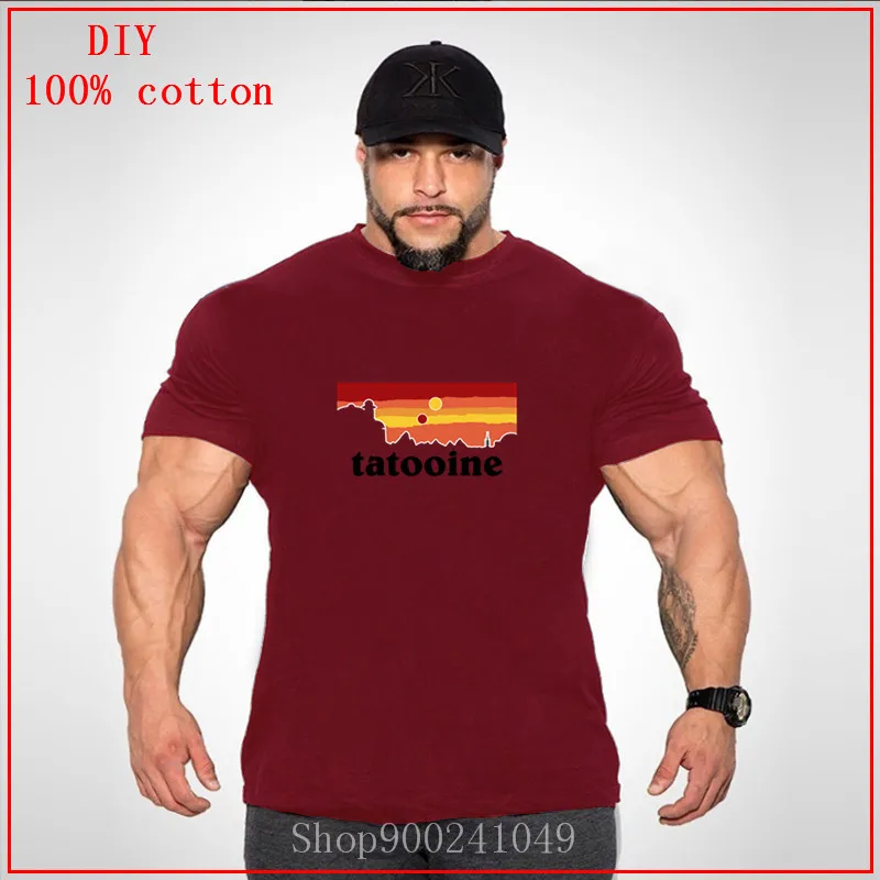 Мужская футболка с принтом TATOOINIA черная коротким рукавом из 100% хлопка размера