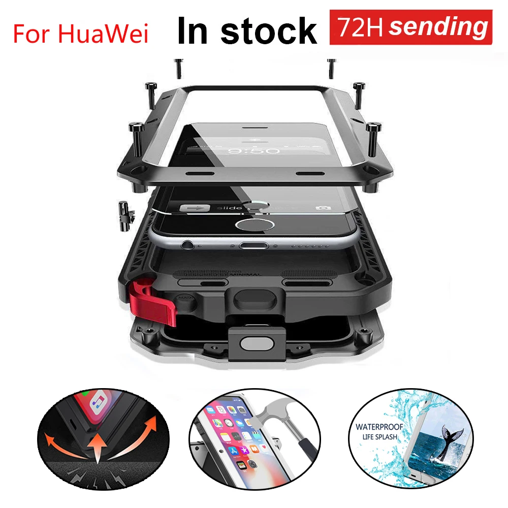 Прочный защитный бронированный металлический алюминиевый чехол для телефона +