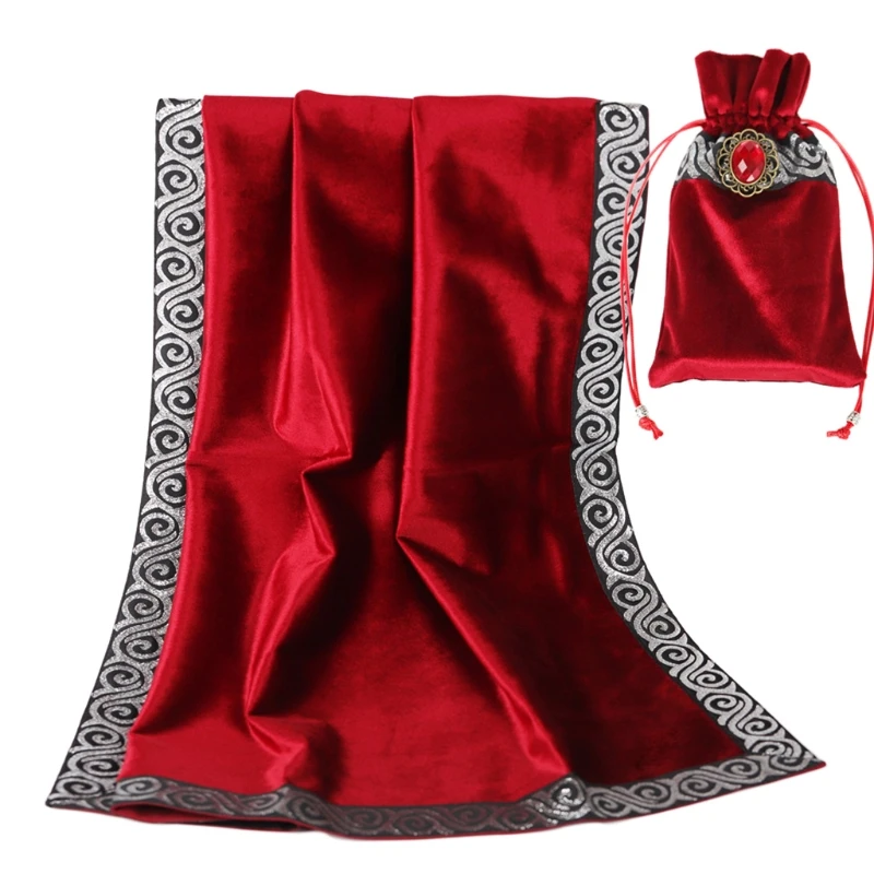

Thickened Velvet Divination Altar Cloth Board Game Tablecloth Card Pad with Bag