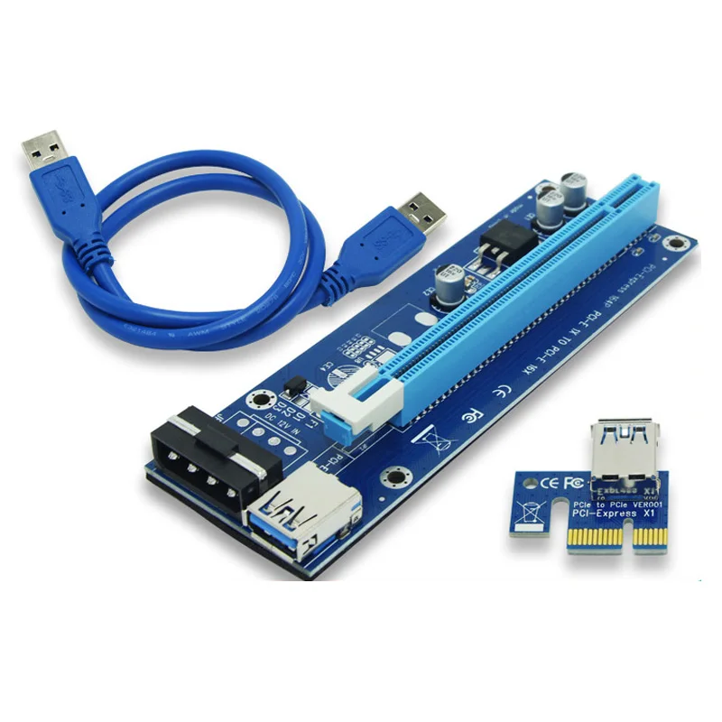 Riser VER006 переходная карта pci e 006 PCIE 1X до 16X удлинитель адаптер 60 см USB 3 0 кабель SATA 4Pin