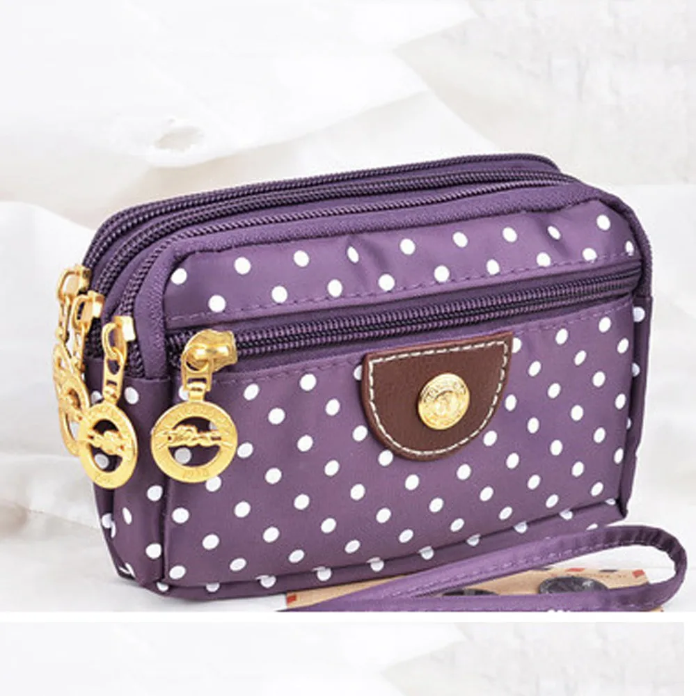 WEIXIER женский кошелек женские клатчи на каждый день в горошек кошельки для монет