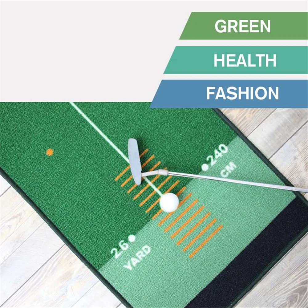 

Indoor Golf Hitting Mat 300*50cm Putting Trainer Golf Practice Pad Golf Putter Green Fairway Trainer Aiming Line Tee Slot