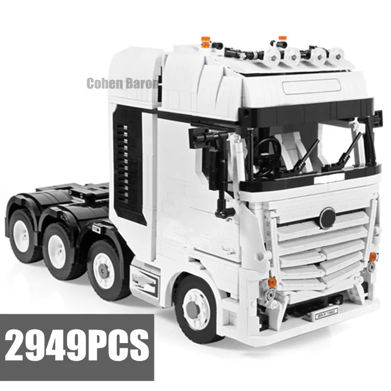 

New 2949PCS APP RC Control Motor Power Funtions Car FLATBED Arocs Crane TRUCK Model Technical Building Blocks Bricks Boys Kid